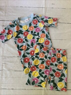 Hanna Andersson Kids Pajama Set with Colorful Citrus Print - Blue size 10 US 140